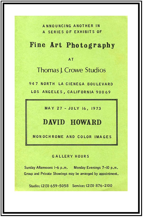 David E. T. Howard Photographer Artist Los Angeles Exhibition David Howard Photography