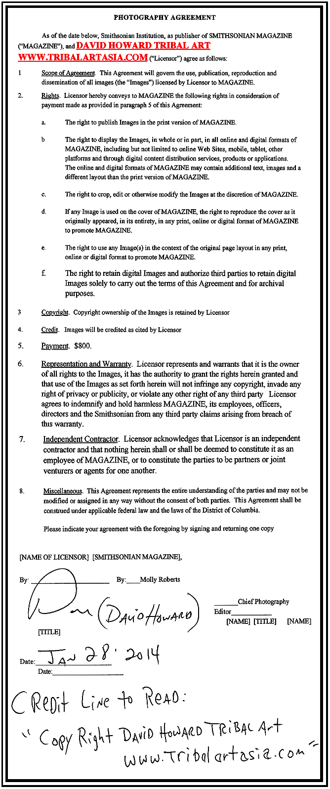 David E. T. Howard Photographer Artist Smithsonian Magazine Contract David E. T. Howard Photographer Artist
