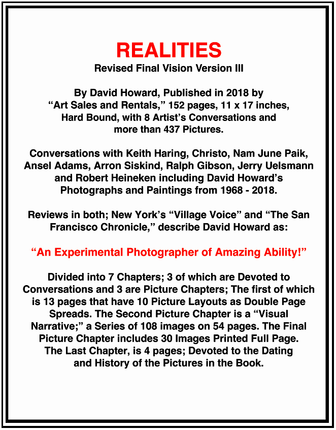 David Howard Photography Realities Revised Vision Version III Book David Howard Photography