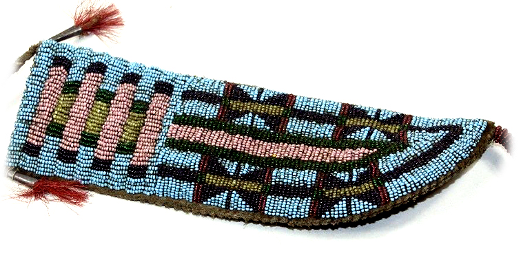 NATIVE AMERICAN SIOUX BEAD KNIFE SHEATH DAVID HOWARD TRIBAL ART