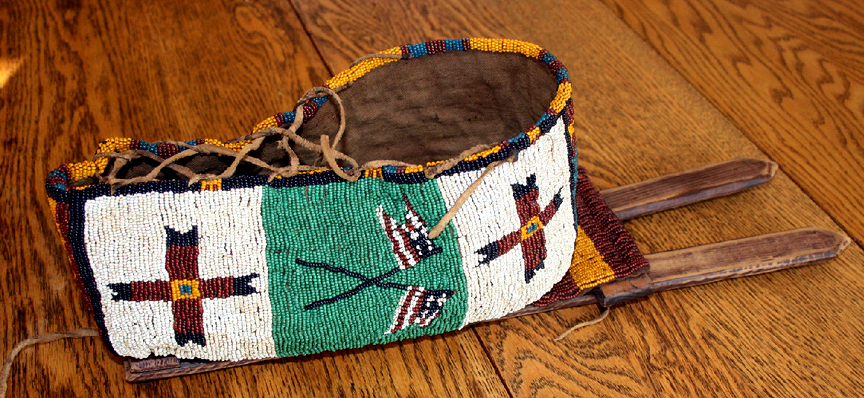 LAKOTA SIOUX BEADED CRADLE BOARD DAVID HOWARD TRIBAL ART