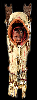 NATIVE AMERICAN DOLL AND TOY CRADLEBOARD DAVID HOWARD TRIBAL ART