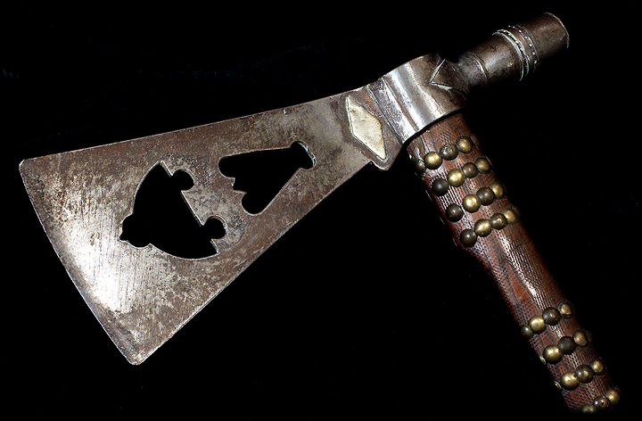 Brass Tacked Pipe Tomahawk