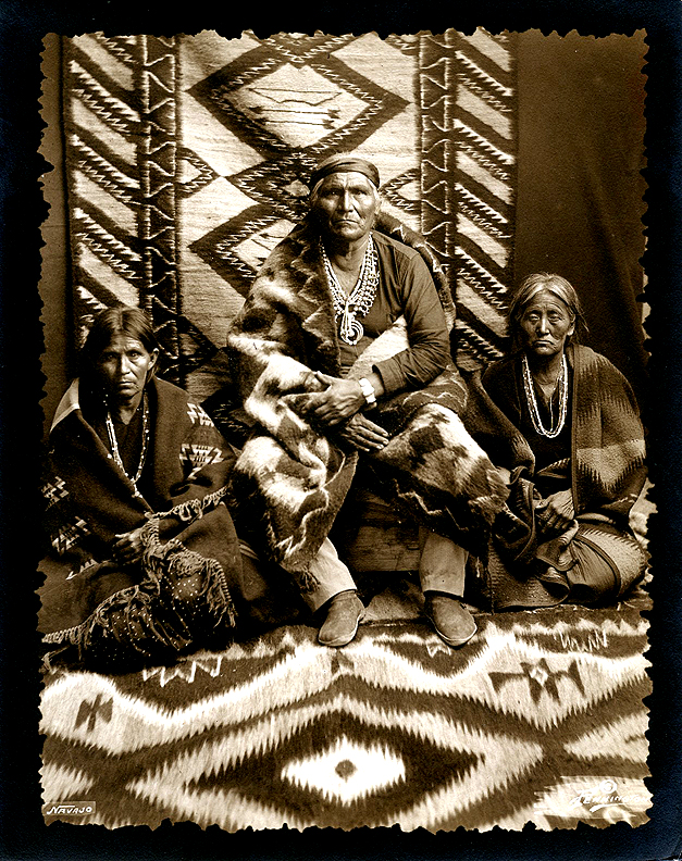 William Pennington Najavo Judge Claa and His Wives Photograph David Howard Tribal Art