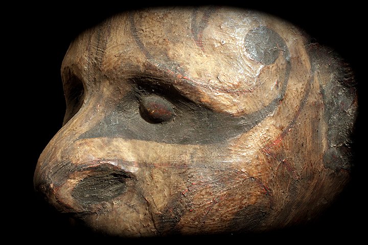 Asmat Skull Over Modeled Human Skull Tribal Art Asia