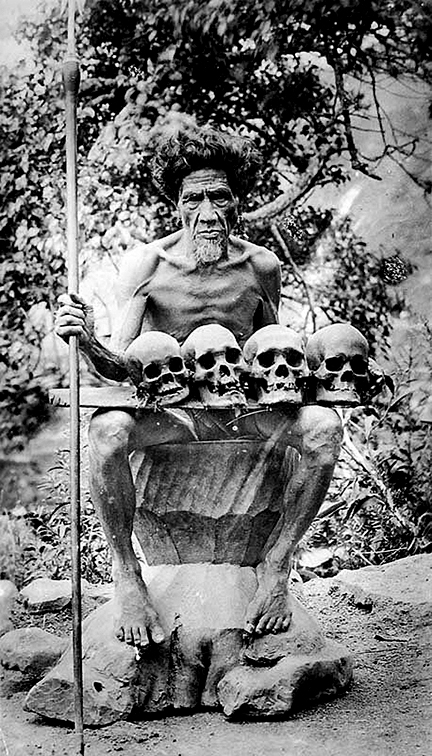 Filipino Head Hunter and Skulls