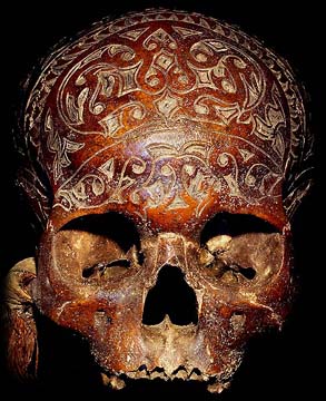 DAYAK HUMAN TROPHY SKULL DAVID HOWARD TRIBAL ART