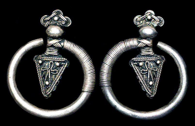 YAO SILVER EARRINGS DAVID HOWARD TRIBAL ART