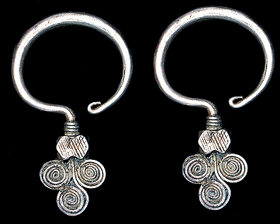 DAVID HOWARD TRIBAL ART LANTIEN SILVER EARRINGS