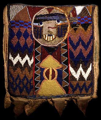 YORUBA BEADED RITUAL SHAMAN'S DIVINATION BAG