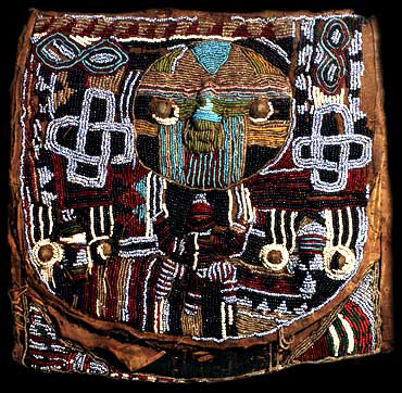 YORUBA SHANGO RITUAL SHAMAN'S BEADED DIVINATION BAG