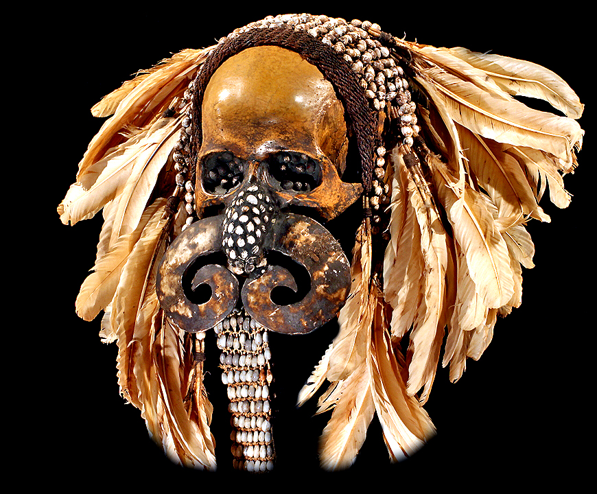 Asmat Skull Hand Carved Shell Nose Ring David Howard Tribal Art