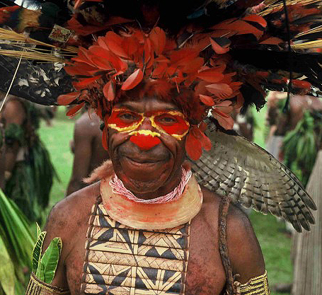 ASMAT CHIEF FEATHERED HEADDRESS