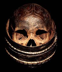 DAYAK SKULL IN A BASKET