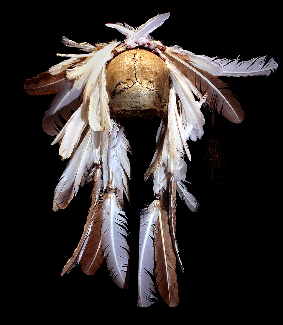 ASMAT TRIBAL DECORATED SKULL