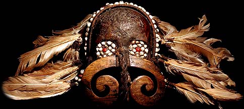 ASMAT SKULL FEATHERS SHELL NOSE RING
