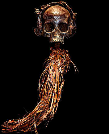 DAYAK HAND CARVED REAL HUMAN SKULL