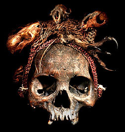 DAYAK SKULL AND ANIMAL SKULLS DAVID HOWARD TRIBAL ART