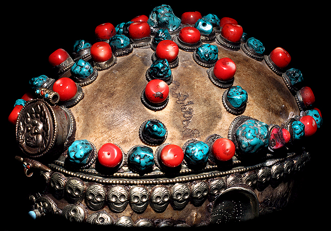 KAPALA BEADS REAL HUMAN SKULL DAVID HOWARD TRIBAL ART