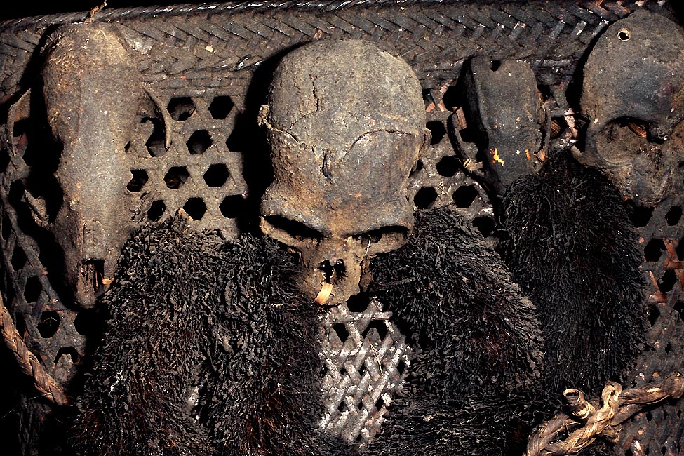 TROPHY SKULL HEAD TAKING NAGA BASKET