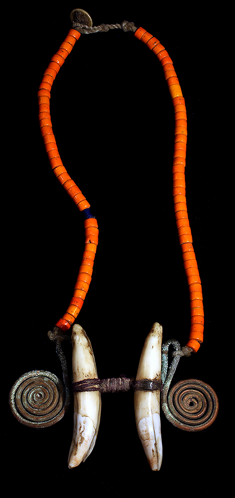 NAGA NECKLACE BEAR TEETH DAVID HOWARD TRIBAL ART