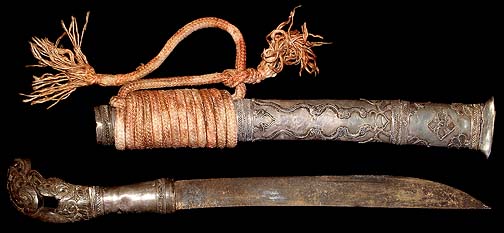 Thai Authentic Antique Southeast Asian Hill Tribe Knife & Silver